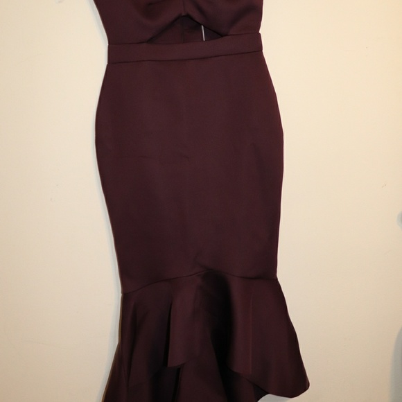 WOMEN'S OFF SHOULDER CUT OUT PEPHEM PARTY DRESS - Picture 6 of 8